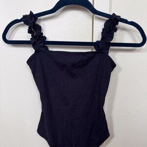 Aritzia Sunday Best Navy Blue Bodysuit